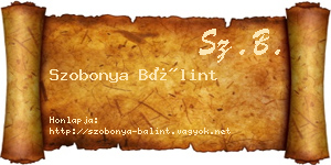 Szobonya Bálint névjegykártya